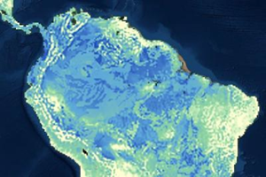 Map of soil moisture in South America Map of soil moisture in South America