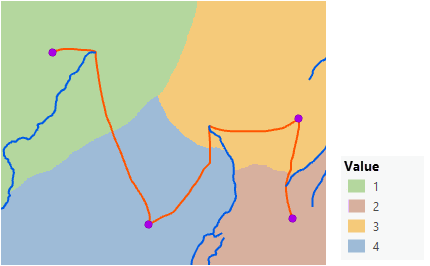 Map of an optimal network over the distance allocation Map of an optimal network over the distance allocation