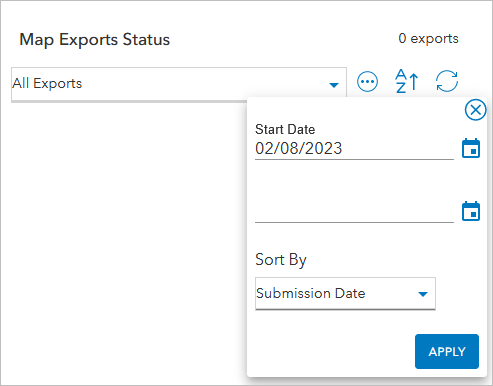 Date range and sort by options Date range and sort by options